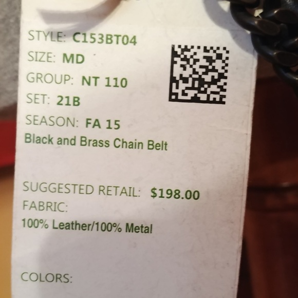 NWT WORTH Leather and chain belt reposh - Picture 2 of 3